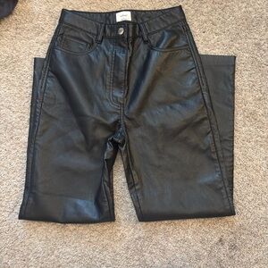 Black Faux Leather Pants